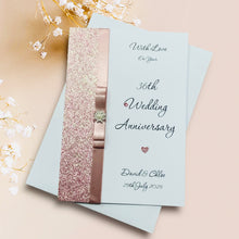 Load image into Gallery viewer, 36th Wedding Anniversary Card - Bone China 36 Year Thirty Sixth Anniversary - 18 Colour Coice - Luxury Bow