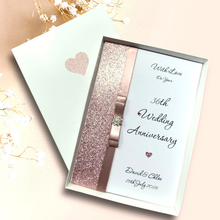 Load image into Gallery viewer, 36th Wedding Anniversary Card - Bone China 36 Year Thirty Sixth Anniversary - 18 Colour Coice - Luxury Bow