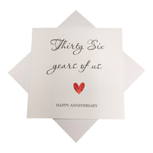 Load image into Gallery viewer, 36th Anniversary Card - Bone China 36 Years Greeting Card Personalised - Year Of Us