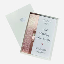 Load image into Gallery viewer, 36th Wedding Anniversary Card - Bone China 36 Year Thirty Sixth Anniversary - 18 Colour Coice - Luxury Bow