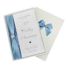 Load image into Gallery viewer, 36th Wedding Anniversary Card - Bone China 36 Year Thirty Sixth Anniversary Luxury Greeting Card, Personalised