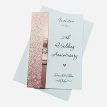 Load image into Gallery viewer, 36th Wedding Anniversary Card - Bone China 36 Year Thirty Sixth Anniversary - 18 Colour Coice - Luxury Bow