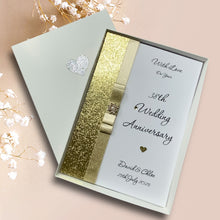 Load image into Gallery viewer, 38th Wedding Anniversary Card - Tourmaline 38 Year Thirty Eighth Anniversary - 18 Colour Coice - Luxury Bow