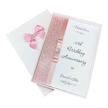 Load image into Gallery viewer, 38th Wedding Anniversary Card - Tourmaline 38 Year Thirty Eighth Anniversary - 18 Colour Coice - Luxury Bow
