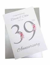 Load image into Gallery viewer, 39th Wedding Anniversary Card - Lace - FN 39