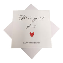 Load image into Gallery viewer, 3rd Anniversary Card - Leather 3 Years Greeting Card Personalised - Year Of Us