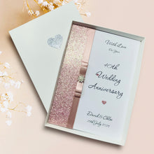 Load image into Gallery viewer, 40th Wedding Anniversary Card - Ruby 40 Year Fourtieth Anniversary - 18 Colour Coice - Luxury Bow