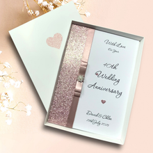 Load image into Gallery viewer, 40th Wedding Anniversary Card - Ruby 40 Year Fourtieth Anniversary - 18 Colour Coice - Luxury Bow