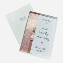 Load image into Gallery viewer, 40th Wedding Anniversary Card - Ruby 40 Year Fourtieth Anniversary - 18 Colour Coice - Luxury Bow