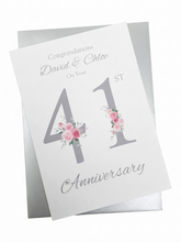 Load image into Gallery viewer, 41st Wedding Anniversary Card - Office Decor - FN 41