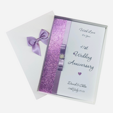Load image into Gallery viewer, 41st Wedding Anniversary Card - Office Decor 41 Year Forty First Anniversary - 18 Colour Coice - Luxury Bow