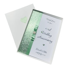 Load image into Gallery viewer, 43rd Wedding Anniversary Card - Entertainment 43 Year Forty Third Anniversary - 18 Colour Coice - Luxury Bow