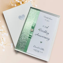 Load image into Gallery viewer, 43rd Wedding Anniversary Card - Entertainment 43 Year Forty Third Anniversary - 18 Colour Coice - Luxury Bow