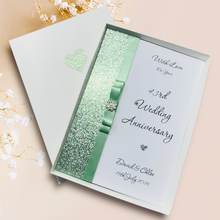 Load image into Gallery viewer, 43rd Wedding Anniversary Card - Entertainment 43 Year Forty Third Anniversary - 18 Colour Coice - Luxury Bow