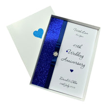 Load image into Gallery viewer, 45th Wedding Anniversary Card - Sapphire 45 Year Forty Fifth Anniversary - 18 Colour Coice - Luxury Bow