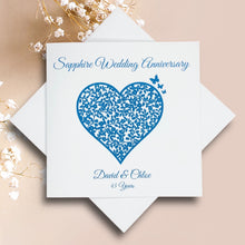 Load image into Gallery viewer, 45th Sapphire Wedding Anniversary Personalised Card - 45 Years - Vintage Heart