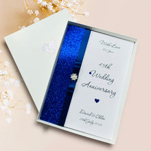 Load image into Gallery viewer, 45th Wedding Anniversary Card - Sapphire 45 Year Forty Fifth Anniversary - 18 Colour Coice - Luxury Bow