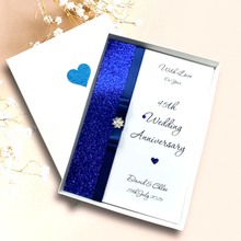Load image into Gallery viewer, 45th Wedding Anniversary Card - Sapphire 45 Year Forty Fifth Anniversary - 18 Colour Coice - Luxury Bow