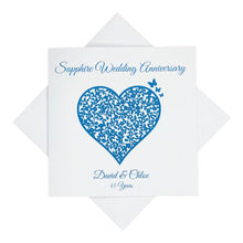 Load image into Gallery viewer, 45th Sapphire Wedding Anniversary Personalised Card - 45 Years - Vintage Heart