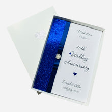 Load image into Gallery viewer, 45th Wedding Anniversary Card - Sapphire 45 Year Forty Fifth Anniversary - 18 Colour Coice - Luxury Bow