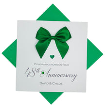 Load image into Gallery viewer, 48th Anniversary Card - 48 Year Wedding Anniversary Luxury Greeting Card Personalised - Regal Bow