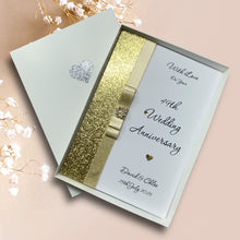 Load image into Gallery viewer, 49th Wedding Anniversary Card - Copper 49 Year Forty Ninth Anniversary - 18 Colour Coice - Luxury Bow