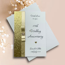 Load image into Gallery viewer, 49th Wedding Anniversary Card - Copper 49 Year Forty Ninth Anniversary - 18 Colour Coice - Luxury Bow