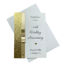 Load image into Gallery viewer, 49th Wedding Anniversary Card - Copper 49 Year Forty Ninth Anniversary - 18 Colour Coice - Luxury Bow