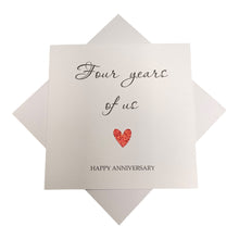 Load image into Gallery viewer, 4th Anniversary Card - Linen 4 Years Greeting Card Personalised - Year Of Us