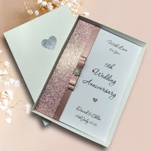 Load image into Gallery viewer, 5th Anniversary Card - Wood 5 Year Fifth Wedding Anniversary - 18 Colour Coice - Luxury Bow