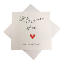 Load image into Gallery viewer, 50th Anniversary Card - Golden 50 Years Greeting Card Personalised - Year Of Us