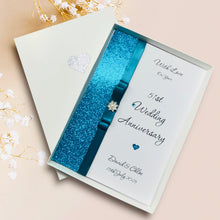 Load image into Gallery viewer, 51st Wedding Anniversary Card - Photo Camera 51 Year Fifty First Anniversary - 18 Colour Coice - Luxury Bow