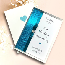 Load image into Gallery viewer, 51st Wedding Anniversary Card - Photo Camera 51 Year Fifty First Anniversary - 18 Colour Coice - Luxury Bow