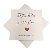 Load image into Gallery viewer, 51st Anniversary Card - 51 Years Greeting Card Personalised - Year Of Us