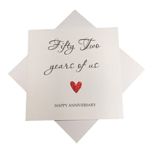 Load image into Gallery viewer, 52nd Anniversary Card - 52 Years Greeting Card Personalised - Year Of Us