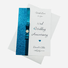 Load image into Gallery viewer, 52nd Wedding Anniversary Card - Bath Spa 52 Year Fifty Second Anniversary - 18 Colour Coice - Luxury Bow