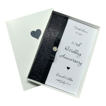 Load image into Gallery viewer, 53rd Wedding Anniversary Card - Plastic 53 Year Fifty Third Anniversary - 18 Colour Coice - Luxury Bow