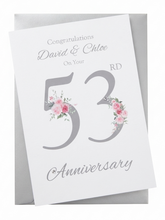 Load image into Gallery viewer, 53rd Wedding Anniversary Card - Plastic - FN 53