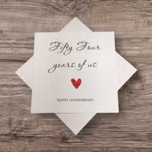 Load image into Gallery viewer, 54th Anniversary Card - 54 Years Greeting Card Personalised - Year Of Us