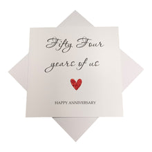 Load image into Gallery viewer, 54th Anniversary Card - 54 Years Greeting Card Personalised - Year Of Us