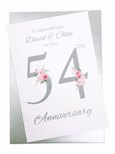 Load image into Gallery viewer, 54th Wedding Anniversary Card - Glass - FN 54