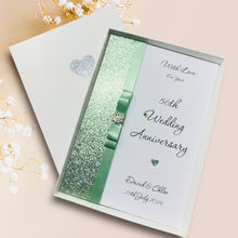 Load image into Gallery viewer, 56th Wedding Anniversary Card - Day 56 Year Fifty Sixth Anniversary - 18 Colour Coice - Luxury Bow