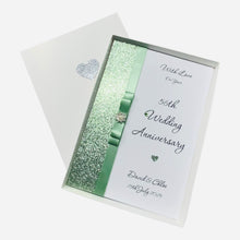 Load image into Gallery viewer, 56th Wedding Anniversary Card - Day 56 Year Fifty Sixth Anniversary - 18 Colour Coice - Luxury Bow