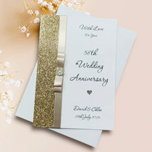 Load image into Gallery viewer, 58th Wedding Anniversary Card - Faith & Hope 58 Year Fifty Eighth Anniversary - 18 Colour Coice - Luxury Bow