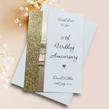 Load image into Gallery viewer, 58th Wedding Anniversary Card - Faith & Hope 58 Year Fifty Eighth Anniversary - 18 Colour Coice - Luxury Bow