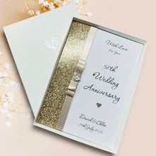 Load image into Gallery viewer, 58th Wedding Anniversary Card - Faith & Hope 58 Year Fifty Eighth Anniversary - 18 Colour Coice - Luxury Bow