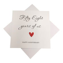 Load image into Gallery viewer, 58th Anniversary Card - 58 Years Greeting Card Personalised - Year Of Us