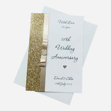 Load image into Gallery viewer, 58th Wedding Anniversary Card - Faith & Hope 58 Year Fifty Eighth Anniversary - 18 Colour Coice - Luxury Bow