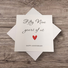 Load image into Gallery viewer, 59th Anniversary Card - 59 Years Greeting Card Personalised - Year Of Us
