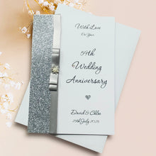 Load image into Gallery viewer, 59th Wedding Anniversary Card - Charity 59 Year Fifty Ninth Anniversary - 18 Colour Coice - Luxury Bow